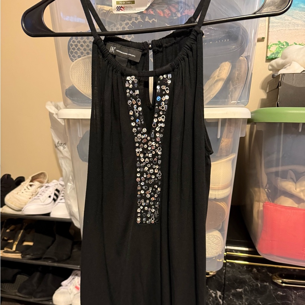 INC International Concepts Black Halter Top